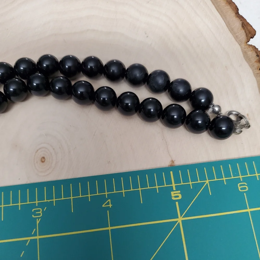 Vintage Black And White Bead Necklace